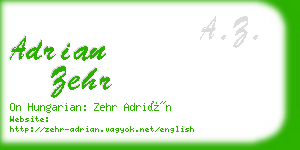 adrian zehr business card
